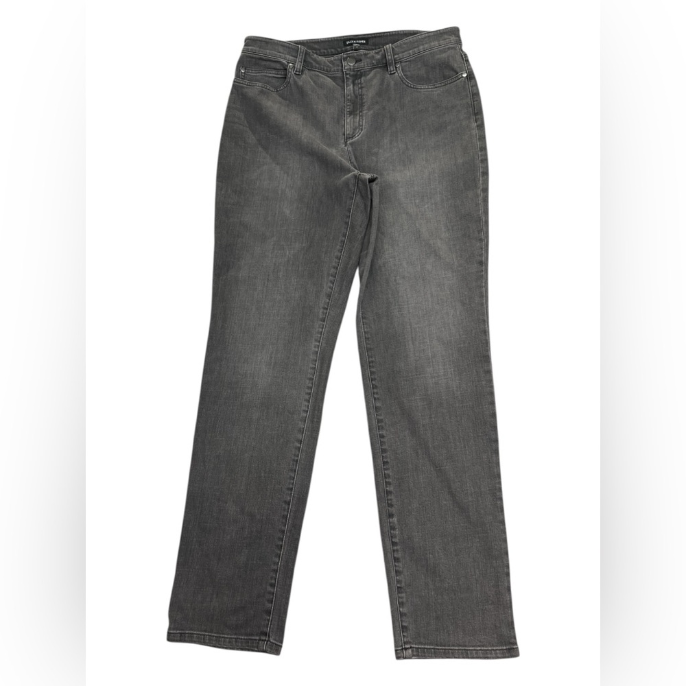 Eileen Fisher Organic Cotton Stretch High Waisted Jeans Carbon Grey - Picture 2 of 14